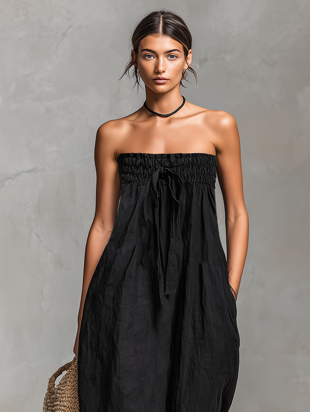 Mia™ | Strapless Linen Jumpsuit