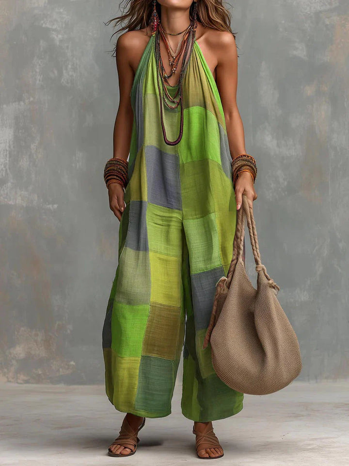 Alma™ | Bohemian Patchwork Wide-Leg Jumpsuit