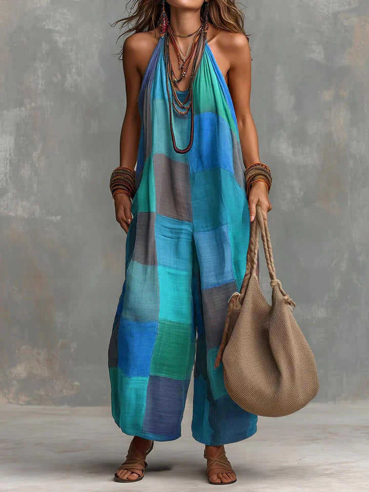 Alma™ | Bohemian Patchwork Wide-Leg Jumpsuit