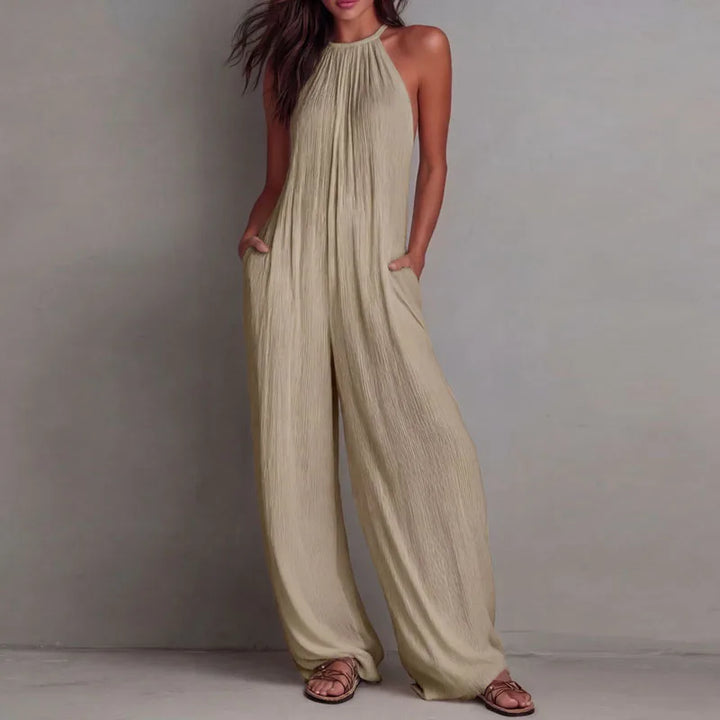 Laura™ | White Halter Beach Jumpsuit