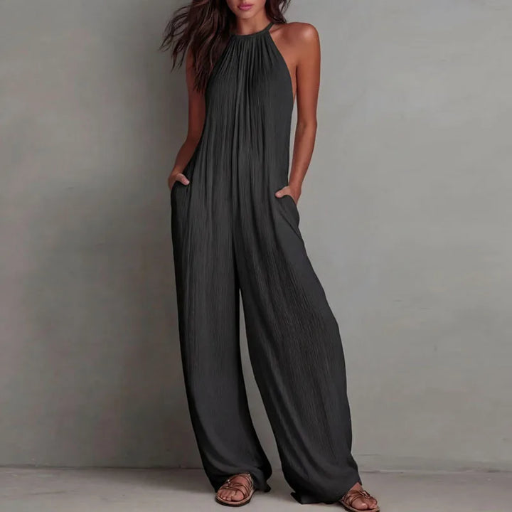 Laura™ | White Halter Beach Jumpsuit