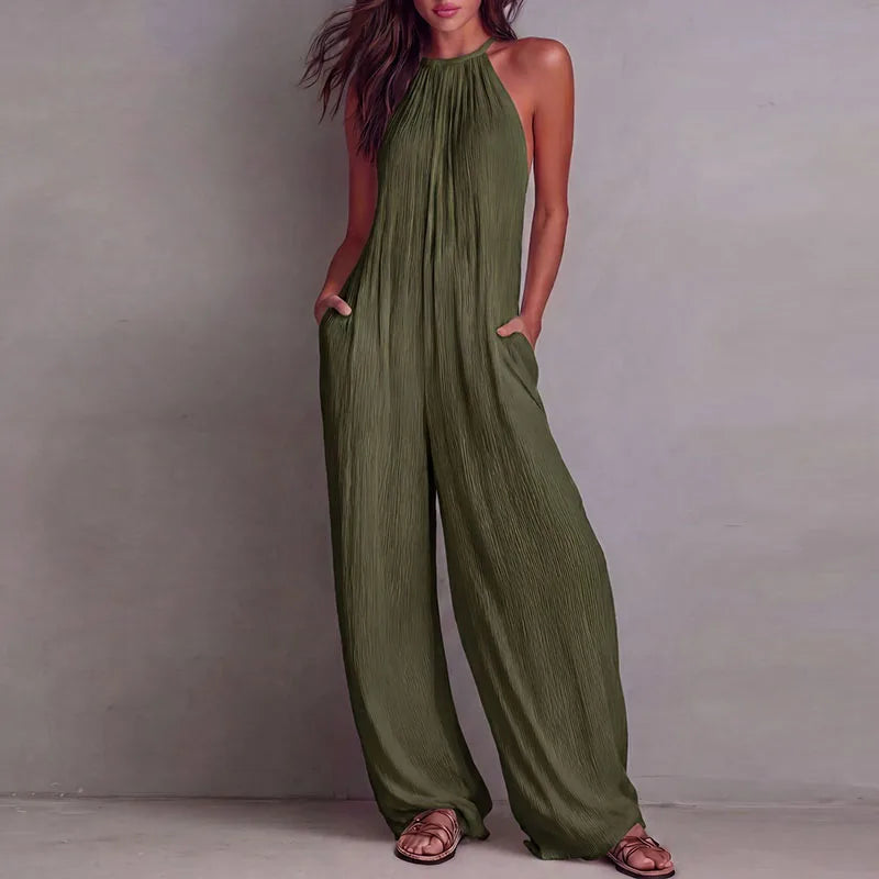 Laura™ | White Halter Beach Jumpsuit