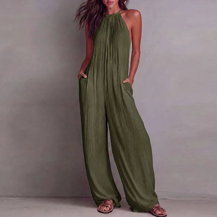 Laura™ | White Halter Beach Jumpsuit
