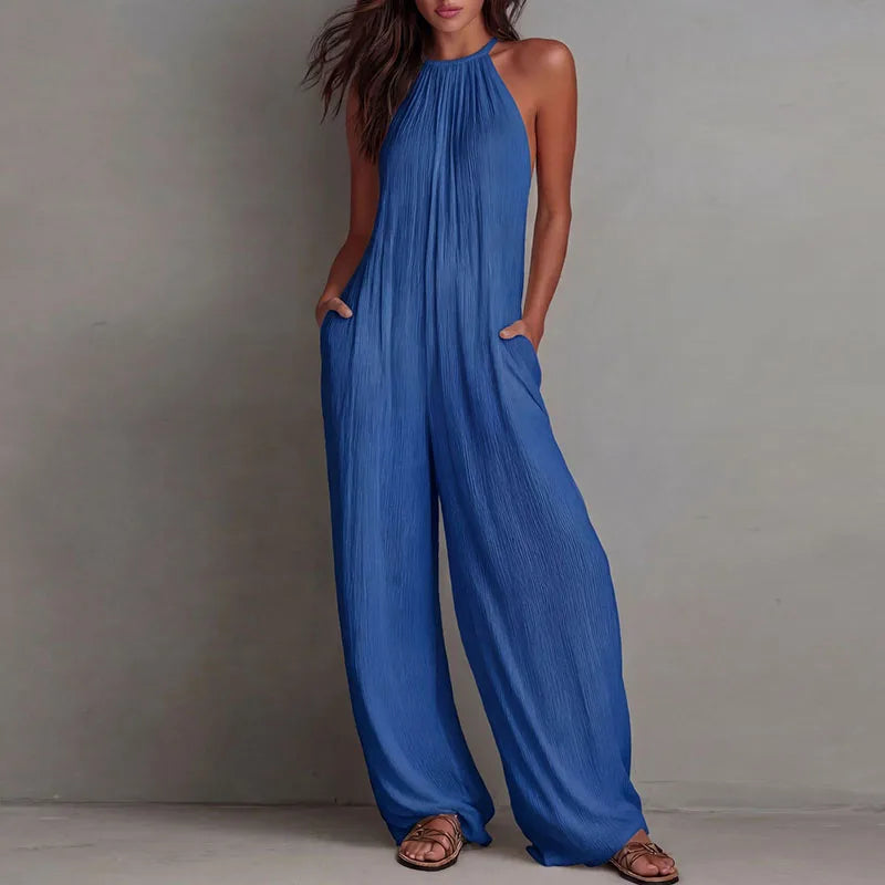 Laura™ | White Halter Beach Jumpsuit