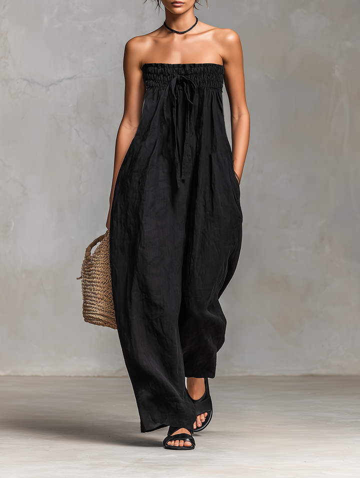 Mia™ | Strapless Linen Jumpsuit