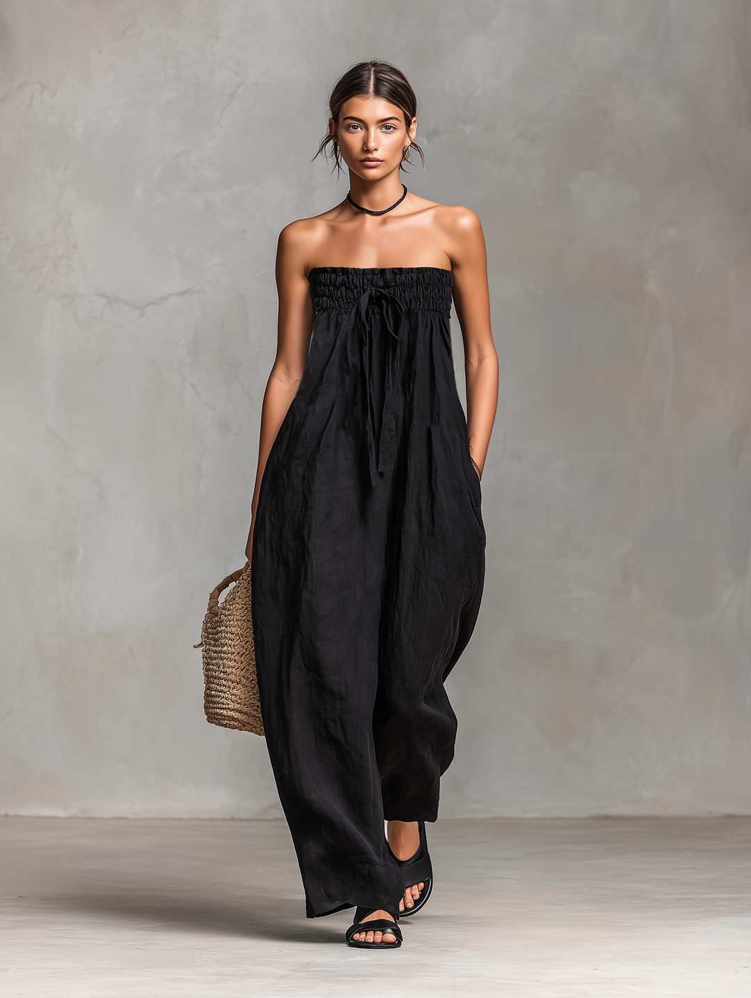Mia™ | Strapless Linen Jumpsuit