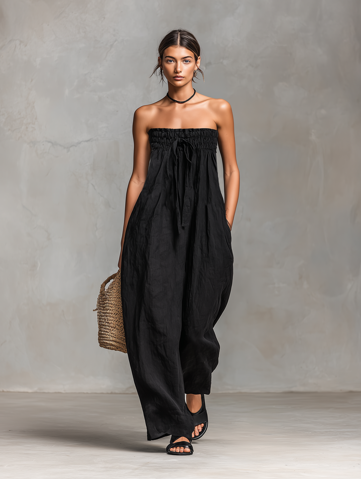 Mia™ | Strapless Linen Jumpsuit